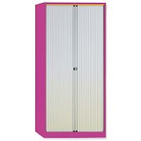GLO by Bisley Tambour Cupboard Steel Side-opening H1016mm Pink Ref AST40W Pink GLO by Bisley Tambour Cupboard Steel Side-opening H1016mm Pink Ref AST40W Pink