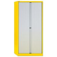 GLO by Bisley Tambour Cupboard Steel Side-opening H1968mm Lemon Ref AST78W Yellow GLO by Bisley Tambour Cupboard Steel Side-opening H1968mm Lemon Ref AST78W Yellow