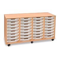 Mobile Unit Complete with 28 Coloured Shallow Trays Beech Ref MEQ28W-28 Clear Mobile Unit Complete with 28 Coloured Shallow Trays Beech Ref MEQ28W-28 Clear