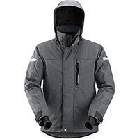 Snickers 1102 AllroundWork, Waterproof 37.5® Insulated Jacket Steel Grey - Black Size: L