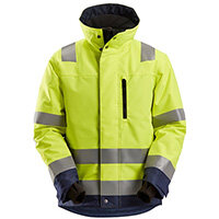 Snickers 1130 AllroundWork High-Vis 37.5 Insulated Jacket Class 3 Size XS Regular Yellow & Navy