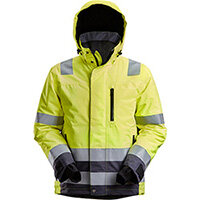 Snickers 1132 High-Vis, Class 3 Waterproof 37.5® Insulated Jacket High Visibility Yellow - Steel Grey Size: S Snickers 1132 High-Vis, Class 3 Waterproof 37.5® Insulated Jacket High Visibility Yellow - Steel Grey Size: S