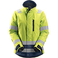 Snickers 1137 AllroundWork, Women&#39;s High-Vis 37.5® Insulated Jacket Class 2/3 High Visibility Yellow - Navy Size: XS Regular