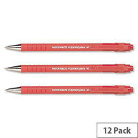 Paper Mate Flexgrip Ultra Medium Red Ballpoint Pen Pack 12 Paper Mate Flexgrip Ultra Medium Red Ballpoint Pen Pack 12