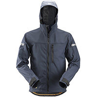 Snickers 1229 AllroundWork Softshell Jacket with Hood Size XS Navy & Black Snickers 1229 AllroundWork Softshell Jacket with Hood Size XS Navy & Black