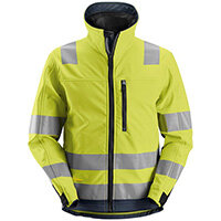 Snickers 1230 AllroundWork High-Vis Softshell Jacket Class 3 Size XS Regular Yellow & Navy Snickers 1230 AllroundWork High-Vis Softshell Jacket Class 3 Size XS Regular Yellow & Navy