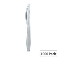 Disposable Cutlery Premium Plastic Knife Clear Pack of 1000