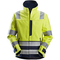 Snickers 1260 ProtecWork High-Vis Softshell Jacket Class 3 Size M Long Yellow & Navy Snickers 1260 ProtecWork High-Vis Softshell Jacket Class 3 Size M Long Yellow & Navy