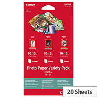 Canon Variety Pack Photo Paper A4 10x15 (Pack of 20) Ref 0775B078 Canon Variety Pack Photo Paper A4 10x15 (Pack of 20) Ref 0775B078