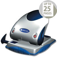 Rexel P225 2 Hole Punch Silver and Blue Metal with Nameplate 25 Sheets Rexel P225 2 Hole Punch Silver and Blue Metal with Nameplate 25 Sheets