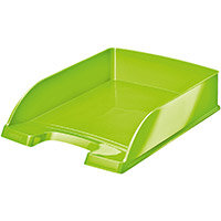 Leitz WOW Letter Tray Stackable Glossy Green Pack of 5 Ref 52263054 Leitz WOW Letter Tray Stackable Glossy Green Pack of 5 Ref 52263054
