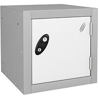Probe 1 Door Cube Locker Cam Lock ACTIVECOAT W380xD380xH380mm Silver Body White Door 7 Year Warranty