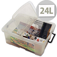Strata Smart Storage Box Clip on Lid 24 Litres Clear Strata Smart Storage Box Clip on Lid 24 Litres Clear