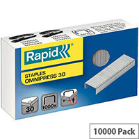 Rapid Omnipress 30 Staples 6mm Shank Length Pack of 1000 10 Boxes Rapid Omnipress 30 Staples 6mm Shank Length Pack of 1000 10 Boxes