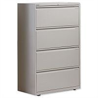 Bisley 4-Drawer Side Filing Cabinet Goose Grey SF4N Bisley 4-Drawer Side Filing Cabinet Goose Grey SF4N