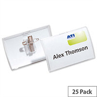 Durable Click Fold Name Badge Combi 54x90mm Pack 25 8214/19 Durable Click Fold Name Badge Combi 54x90mm Pack 25 8214/19