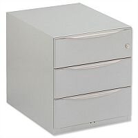 Bisley Wave Mobile Pedestal 3 Stationery Drawers 495H Silver WVA59MSSS-RN Bisley Wave Mobile Pedestal 3 Stationery Drawers 495H Silver WVA59MSSS-RN