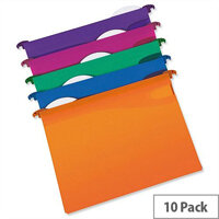 Rexel Multifile A4 Suspension File Plastic 30mm Assorted Pack 10