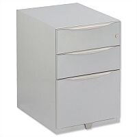 Bisley Wave Mobile Pedestal 2 Stationery & 1 File Drawer 645H Silver Bisley Wave Mobile Pedestal 2 Stationery & 1 File Drawer 645H Silver