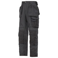 Snickers 3211 Craftsmen CoolTwill Work Trousers with Holster Pockets Black Waist 33 Inches Inside leg 30 Inches WW1