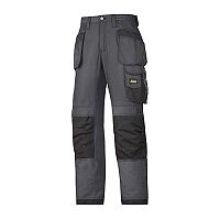 Snickers 3213 Craftsmen Holster Pocket Trousers Rip-Stop Size 88 31 Inches/30 Inches Steel Grey/Black