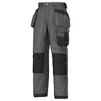Snickers 3214 Craftsmen Holster Pocket Trousers Canvas+ Size 196 35 Inches/28 Inches Steel Grey/Black