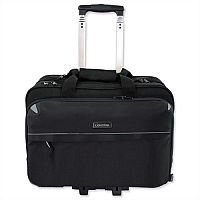 Business Trolley Bag Black with 17 Inches Laptop Compartment Nylon Lightpak