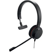 Jabra Evolve 20 Wired Mono Headset - USB, Noise Cancelling Microphone - Monaural - Supra-aural - Comfortable Over-the-Head Design