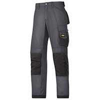 Snickers 3313 Craftsman Trousers Rip-Stop Steel Grey/Black Waist 44 Inches Inside leg 32 Inches Size 60