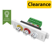 VISION TechConnect 3-Phono Module - RCA x 3, Modular Snap-In Facility Plate for Audio/Video Connections