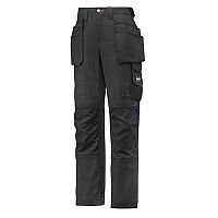 Snickers 3714 Women&#39;s Holster Pocket Trousers Canvas+ Size 32 WAIST 24 Inches LEG 31 Inches Black