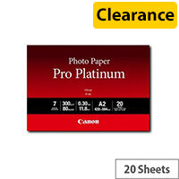 Canon Pro Platinum PT-101 High-Glossy Photo Paper - A2 Size (420 x 594 mm), 300gsm, 300 Micron (Pack of 20)