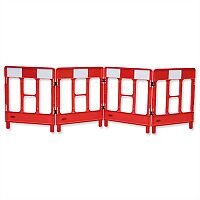 Workgate 4 Gate Barrier Lightweight Linking-clip Reflective Panel Red