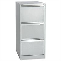 3 Drawer Steel Filing Cabinet Flush Front Silver Bisley BS3E 3 Drawer Steel Filing Cabinet Flush Front Silver Bisley BS3E