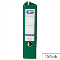 Elba Green A4 Board 70mm Spine Lever Arch File Pack of 10
