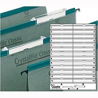 Card Inserts For Rexel Crystalfile Classic Linked Suspension File Tabs White 78290 Pack 50