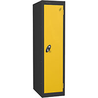 Probe Disability Locker Cam Lock ACTIVECOAT W380xD460xH1300mm Black Body Yellow Door 7 Year Warranty