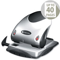 Rexel P240 2 Hole Punch Heavy Duty Silver and Black with Nameplate 40 Sheets Rexel P240 2 Hole Punch Heavy Duty Silver and Black with Nameplate 40 Sheets