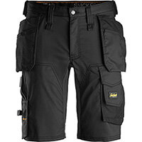 Snickers 6141 AllroundWork, Stretch Shorts Holster Pockets Black Size: 44