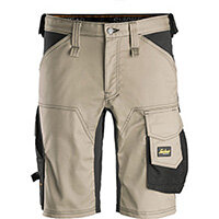 Snickers 6143 AllroundWork, Stretch Shorts Khaki - Black Size: 052