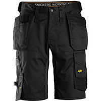 Snickers 6151 AllroundWork, Stretch Loose Fit Work Shorts Holster Pockets Black Size: 056