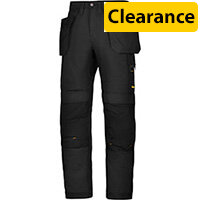 Snickers 6201 AllroundWork Holster Pocket Trousers - Black, W36 Inches L32 Inches, Size 52