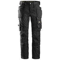 Snickers 6241 AllroundWork Stretch Work Trousers With Holster Pockets Size 152 (W: 36 Inches/L: 35 Inches) Black