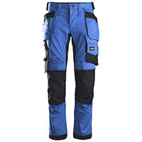 Snickers 6241 AllroundWork Stretch Work Trousers With Holster Pockets Size 250 (W: 35"/L: 37") True Blue & Black Snickers 6241 AllroundWork Stretch Work Trousers With Holster Pockets Size 250 (W: 35"/L: 37") True Blue & Black