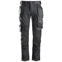 Snickers 6241 AllroundWork Stretch Work Trousers With Holster Pockets Size 196 (W: 33 Inches/L: 28 Inches) Steel Grey & Black