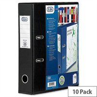 Elba Lever Arch File with Clear PVC Cover 70mm Spine A4 Black Pack of 10 Elba Lever Arch File with Clear PVC Cover 70mm Spine A4 Black Pack of 10