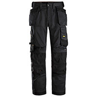 Snickers 6251 AllroundWork Stretch Loose Fit Work Trousers With Holster Pockets Size 88 (W: 30 Inches/L: 30 Inches) Black