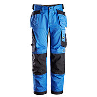 Snickers 6251 AllroundWork Stretch Loose Fit Work Trousers With Holster Pockets Size 192 (W: 31"/L: 28") True Blue & Black Snickers 6251 AllroundWork Stretch Loose Fit Work Trousers With Holster Pockets Size 192 (W: 31"/L: 28") True Blue & Black