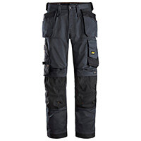 Snickers 6251 AllroundWork Stretch Loose Fit Work Trousers With Holster Pockets Size 256 (W: 39 Inches/L: 37 Inches) Steel Grey & Black