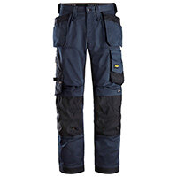 Snickers 6251 AllroundWork Stretch Loose Fit Work Trousers With Holster Pockets Size 62 (W: 47 Inches/L: 32 Inches) Navy & Black